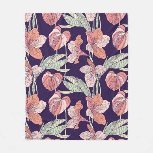 Couverture Polaire Seamless floral patternpattern,flower,orchid,moder (Devant)