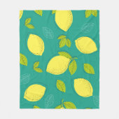 Couverture Polaire Seamless Hand Drawn Lemon with Leaves Pattern in B (Devant)