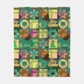 Couverture Polaire Seamless Merry Christmas Snowflake dark green colo (Devant)