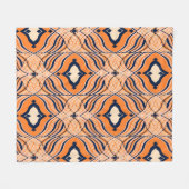 Couverture Polaire Seamless Oriental pattern, black, orange ornament. (Devant (Horizontal))