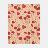 Couverture Polaire Seamless pattern of poppy on a beige backgroundabs (Devant)