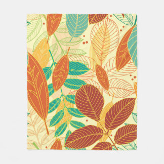 Couverture Polaire Seamless pattern with autumn leaves 
