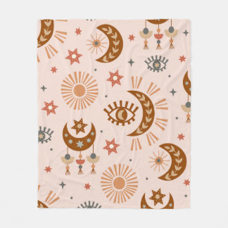 Couverture Polaire seamless pattern with celestial eye, moon, sun