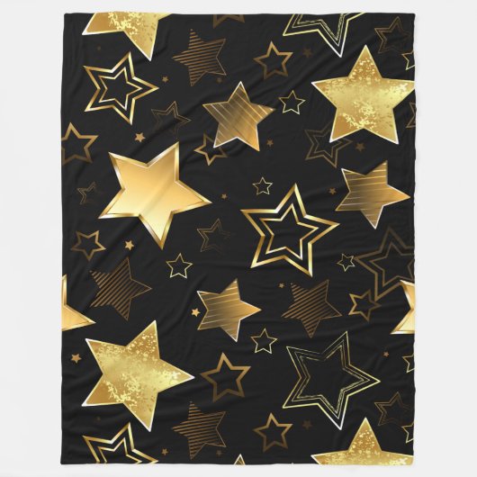 Couverture Polaire Seamless pattern with Golden Stars (Devant)