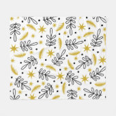 Couverture Polaire Seamless pattern with snowflakes and fir branches. (Devant (Horizontal))