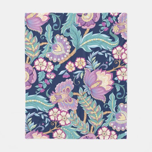 Couverture Polaire Seamless pattern with stylized ornamental flowers (Devant)