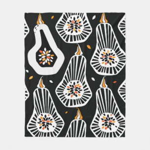 Couverture Polaire Seamless pattern with stylized pumpkins and seeds