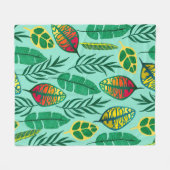 Couverture Polaire Seamless pattern with tropical leaves. Gouache art (Devant (Horizontal))