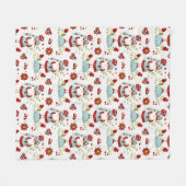 Couverture Polaire Seamless Valentine Pattern Christmas Santa, flower (Devant (Horizontal))