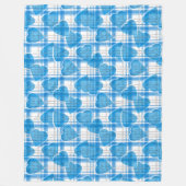 Couverture Polaire Seamless Valentines Day blue hearts checkered plai (Devant)