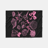 Couverture Polaire Seashell Coquette Bow Hawaii Beach Vacances d'été (Devant (Horizontal))