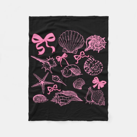 Couverture Polaire Seashell Coquette Bow Hawaii Beach Vacances d'été (Devant)