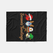 Couverture Polaire Season's Tweetings Funny Christmas Birdwatcher Squ (Devant (Horizontal))