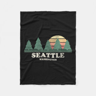 Couverture Polaire Seattle Wa Vintage Throwback Tee Retro 70s Design 