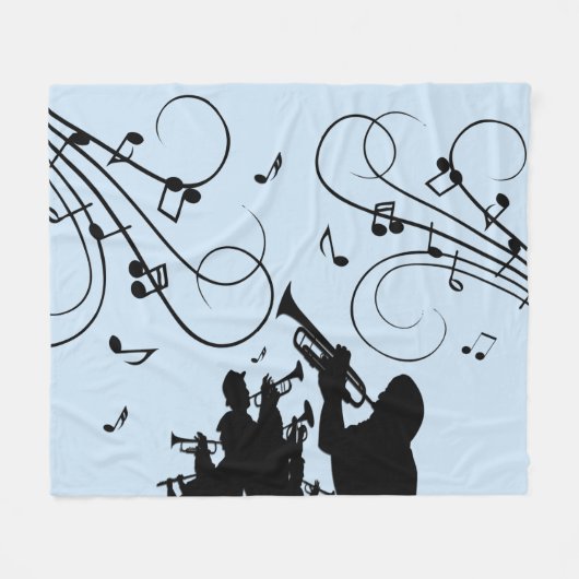 Couverture Polaire Section de trompette Musique bleue (Devant (Horizontal))
