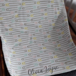 Couverture Polaire Sécurité Motif Gris de pouponnière Blanche de la