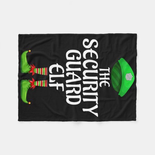 Couverture Polaire Security Guard Elf Matching Family Group Christmas (Devant (Horizontal))