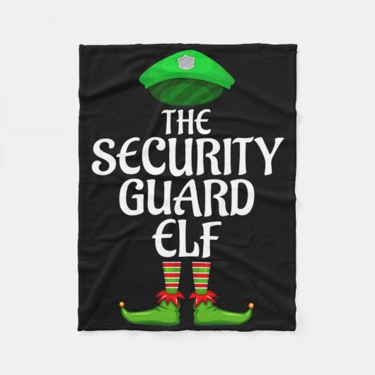 Couverture Polaire Security Guard Elf Matching Family Group Christmas (Devant)