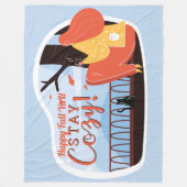 Couverture Polaire Séjour Cosy Hygge Automne FolkArt Deco AJOUTER NOM (Devant)