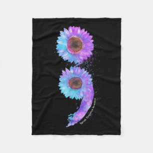Couverture Polaire Semicolon de tournesol bleu pourpre Prévention du