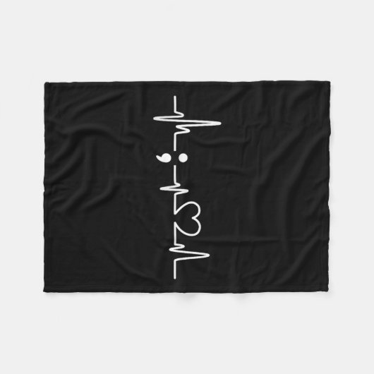 Couverture Polaire Semicolon Heartbeat - Sensibilisation à la prévent (Devant (Horizontal))