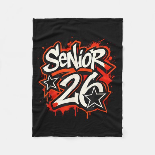 Couverture Polaire Senior 2026 Graffiti Drip Style Graduation Graphic (Devant)