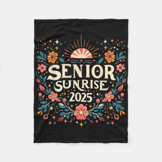 Couverture Polaire Senior Sunrise 2025 Lycée Vintage Fleur Sauvage