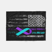 Couverture Polaire Sensibilisation à la prévention du suicide Drapeau (Devant (Horizontal))