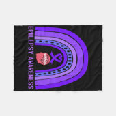 Couverture Polaire Sensibilisation à l'épilepsie Soutien violet Ruban (Devant (Horizontal))