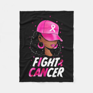 Couverture Polaire Sensibilisation au cancer Black Women Warrior Rose