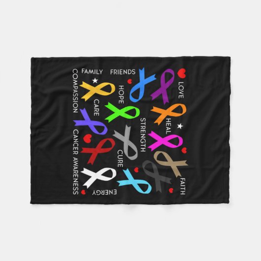 Couverture Polaire Sensibilisation au cancer - Combattre les rubans c (Devant (Horizontal))