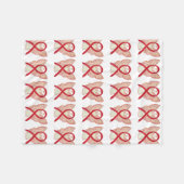 Couverture Polaire Sensibilisation au cancer du sang Ruban rouge Couv (Devant (Horizontal))