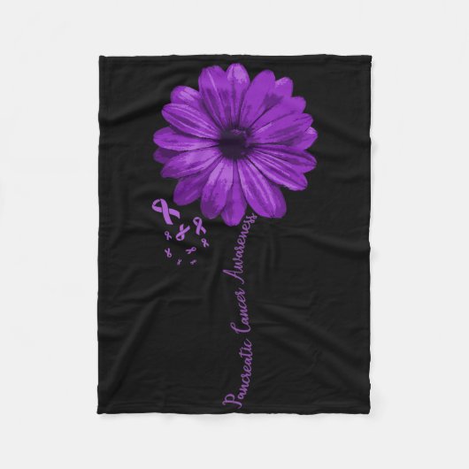 Couverture Polaire Sensibilisation au cancer pancréatique Ruban bleu (Devant)