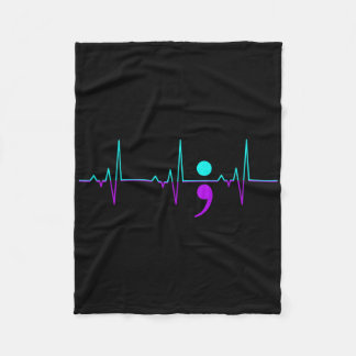 Couverture Polaire Sensibilisation au suicide Heartbeat Happy Ribbon 