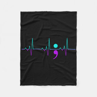 Couverture Polaire Sensibilisation au suicide Heartbeat Happy Ribbon