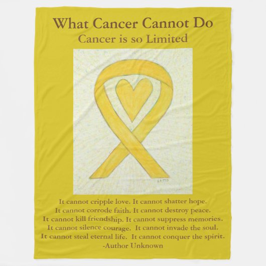Couverture Polaire Sensibilisation Jaune Ruban Cancer de l'os Couvert (Devant)