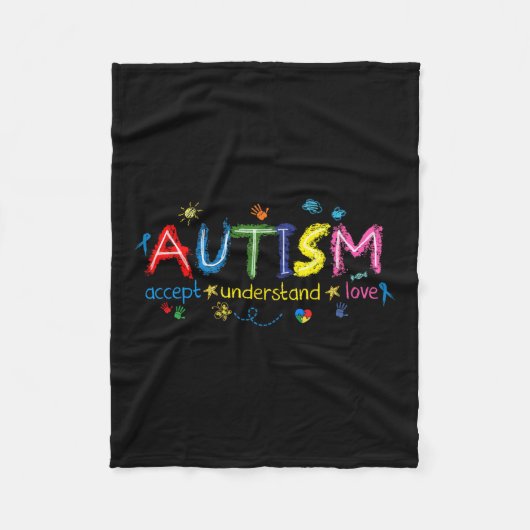 Couverture Polaire Sensibilisation sur l'autisme Accepter Comprendre (Devant)