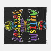 Couverture Polaire Sensibilisation sur l'autisme Coeur Béni Hommes Fe (Devant (Horizontal))