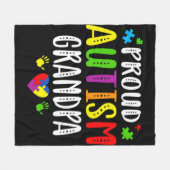 Couverture Polaire Sensibilisation sur l'autisme Fière Autisme Grand- (Devant (Horizontal))