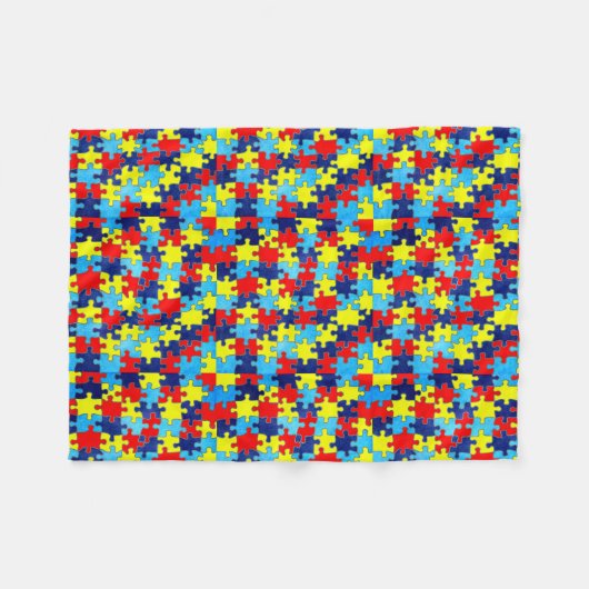 Couverture Polaire Sensibilisation sur l'autisme-Puzzle par Shirley T (Devant (Horizontal))