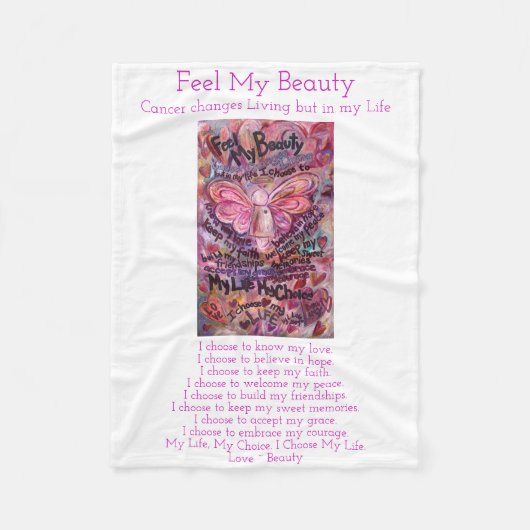 Couverture Polaire Sentez Ma Beauté Cancer Angel Soft Fleece Blanches (Devant)
