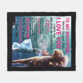 Couverture Polaire sentimental Papa Fille mot art (Devant (Horizontal))