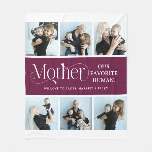 Couverture Polaire Sentimental Photo Collage Mother Keepsake  (Devant)