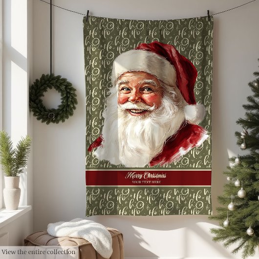 Couverture Polaire Sentimental Vintage Santa Claus