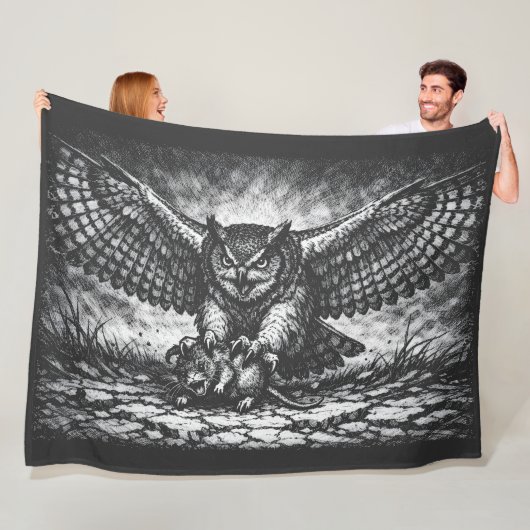 Couverture Polaire Sentinelle Hibou ailée par BurnsInHell (En situation)