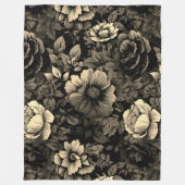Couverture Polaire Sépia tonique Vintage Floral Print (Devant)
