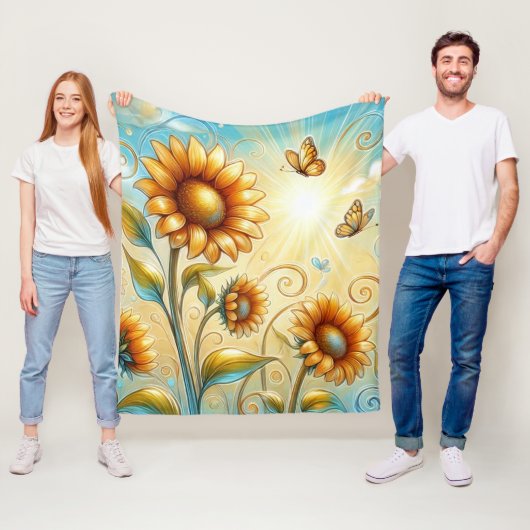Couverture Polaire Sérénade de rayon de soleil (En situation)