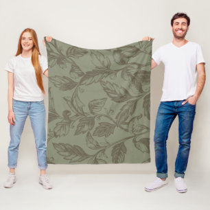 Couverture Polaire Serene Sage Green État botanique gras feuillet