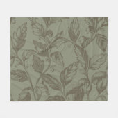 Couverture Polaire Serene Sage Green | État botanique gras feuillet (Devant (Horizontal))