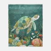 Couverture Polaire Serene Sea Turtle : Oasis sous-marine (Devant)